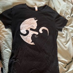 Bella Canvas Ying-Yang Cats Women’s Black T-Shirt